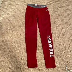 USC Trojans red nike pro leggings